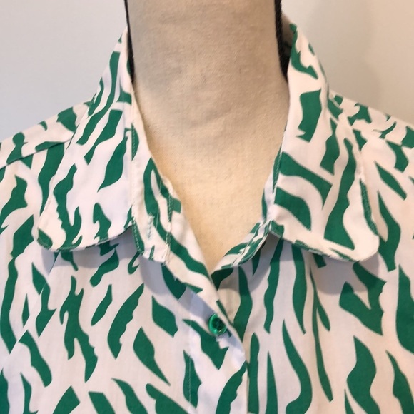 VTG American sweetheart too green and white print size L - Picture 2 of 10